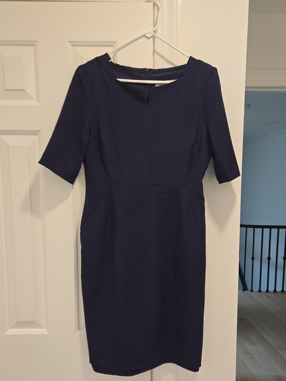 LK BENNETT • Navy Midi Sheath Dress, Size 8
